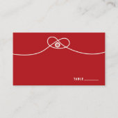Red Knot Union Double Happiness Chinese Wedding Place Card (Front)