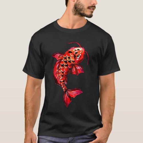 Red Koi Carp Fish T_Shirt