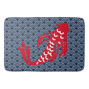 Red Koi Fish Bath Mat