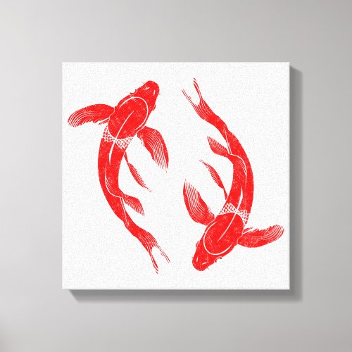 Red Koi Fish Carp Canvas Print