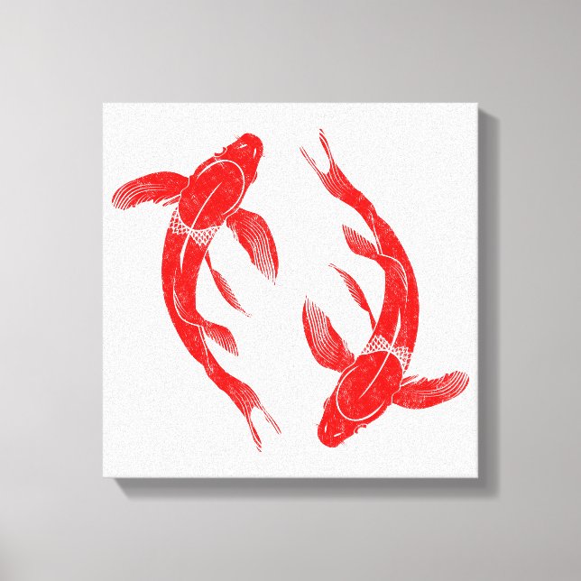 Red Koi Fish Carp Canvas Print (Front)