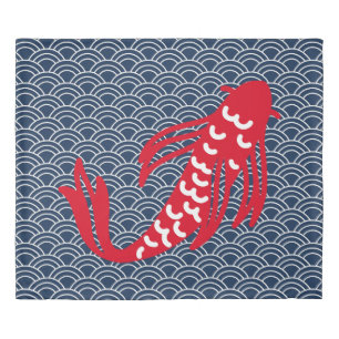 Red Koi Fish Duvet Cover