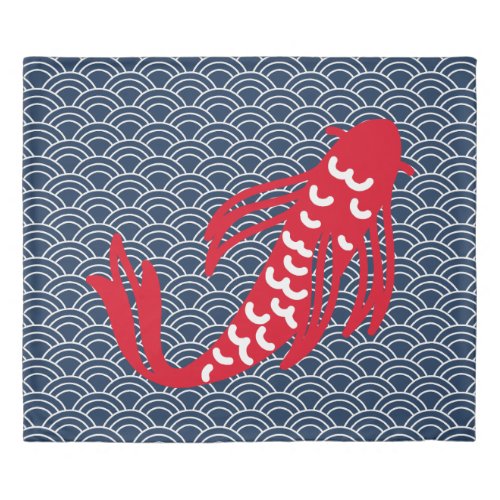 Red Koi Fish Duvet Cover