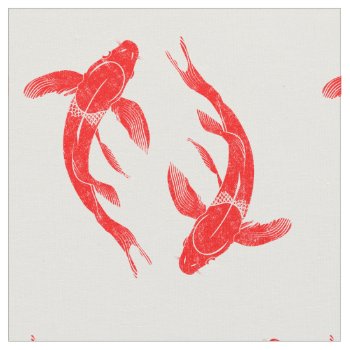 Red Koi Fish Fabric by earlykirky at Zazzle