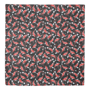 Red Koi Fish Pattern Duvet Cover