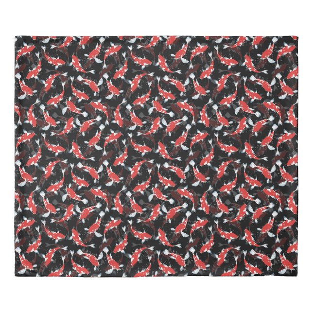 Red Koi Fish Pattern Duvet Cover (Front)