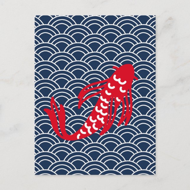 Red Koi Fish Postcard (Front)
