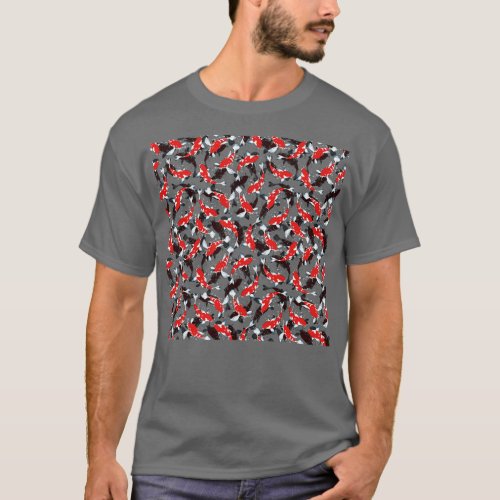Red Koi Fish Repeating Pattern T_Shirt