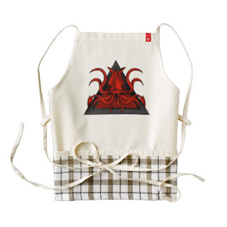 red kraken illustration zazzle HEART apron