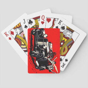 Red Krampus Kidnapping Women Car Poker Cards