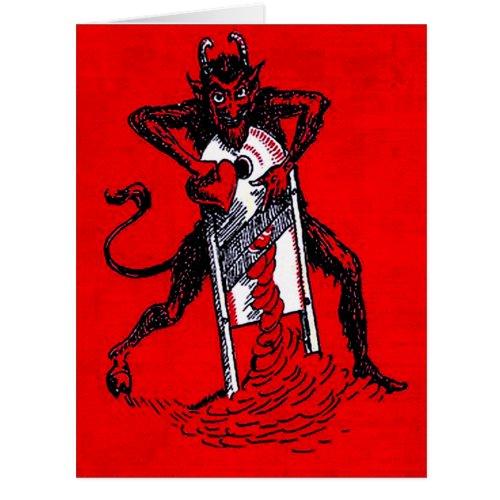 Red Krampus Slicing Heart Heartbreaker