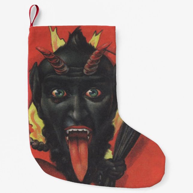 Red Krampus Switch Small Christmas Stocking (Front)