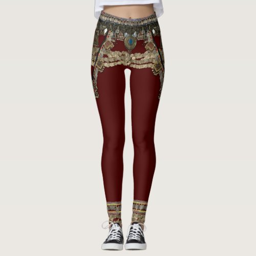 Red Kuchi Tribal Leggings