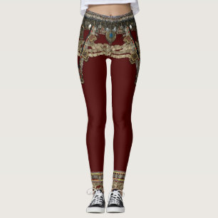 Red Kuchi Tribal Leggings