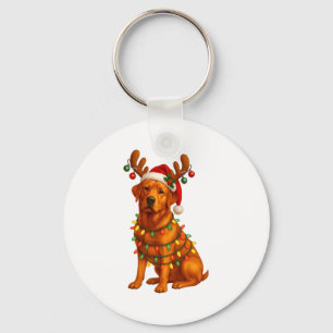 Red Lab Christmas Tree Light Pajama Labrador Dog L Keychain