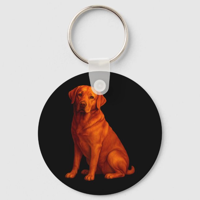 Red Lab Mom and Dad Labrador Dog Keychain (Front)