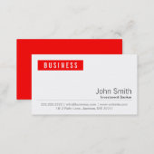 Red Label Investment Banker Business Card (Front/Back)