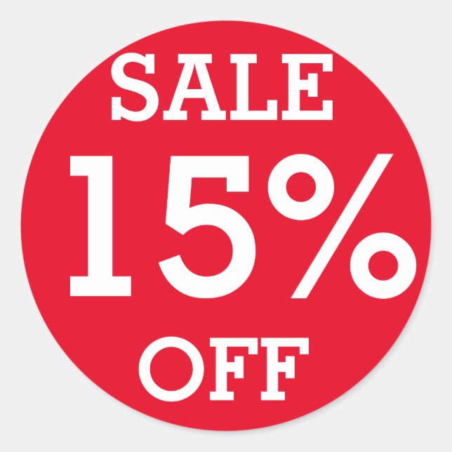Red label SALE 15% OFF Retail shop (Front)
