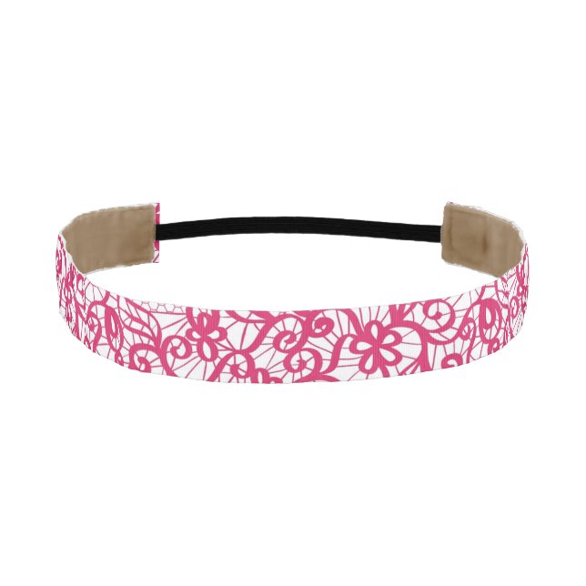Red lace athletic headband (Front)
