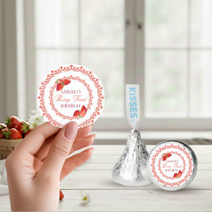 Red Lace Berry First Birthday Round Hershey®'s Kisses®