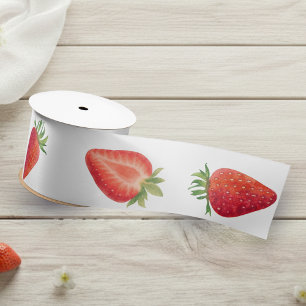 Red Lace Berry First Birthday  Satin Ribbon