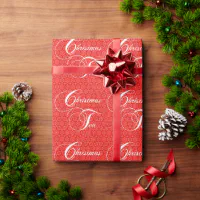 Cute Festive Red Illustrations Christmas Pattern Wrapping Paper, Zazzle