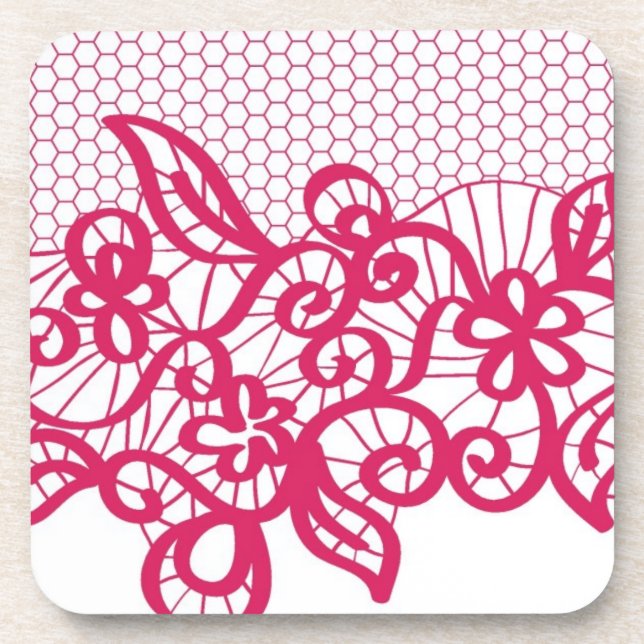 Red lace drink coaster (Front)