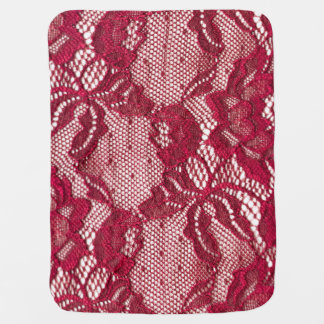 Red lace: elastic jacquard textile. baby blanket