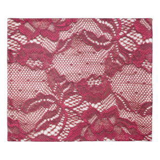 Red lace: elastic jacquard textile. duvet cover