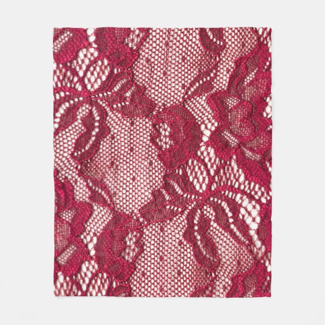 Red lace: elastic jacquard textile. fleece blanket (Front)