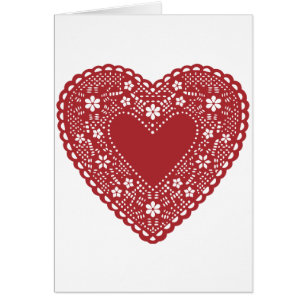 Red Lace Heart Cards