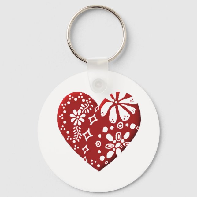 Red Lace Heart Keychain (Front)