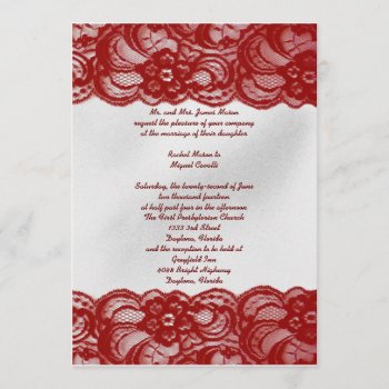 Red Lace Invites by SasiraInk at Zazzle