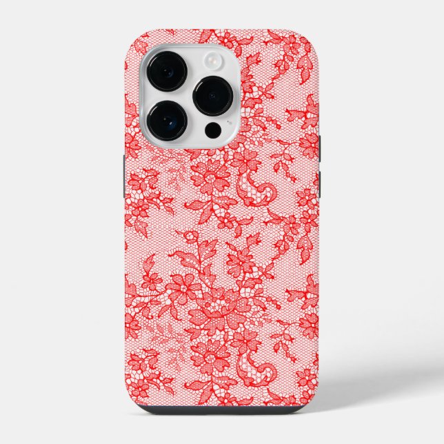 Red Lace Iphone Case (Back)