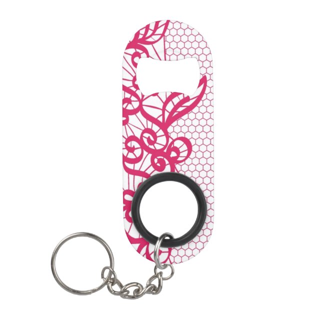 Red lace keychain bottle opener (Front)