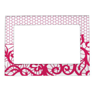 Red lace magnetic picture frame