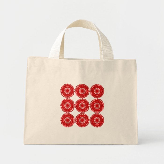 Red Lace Pattern Design. Tote Bag