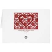 Red Lace Pattern Valentine's Day Cards (Back Horizontal)