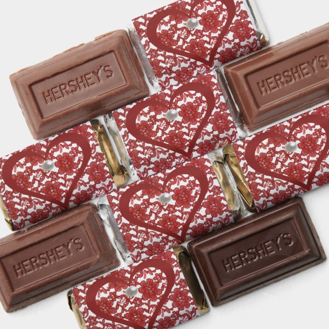 Red Lace Pattern Valentine's Hershey's Miniatures (Assorted)