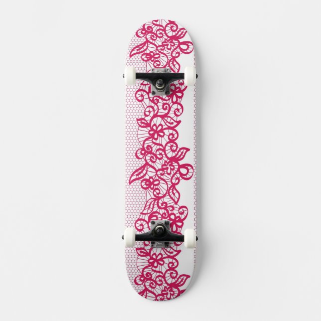 Red lace skateboard deck (Front)