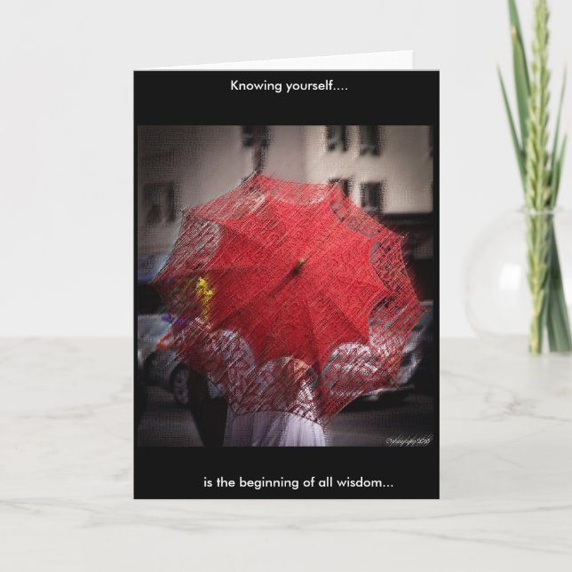 Red Lace Umbrella Photograph Greeting Card (Front)