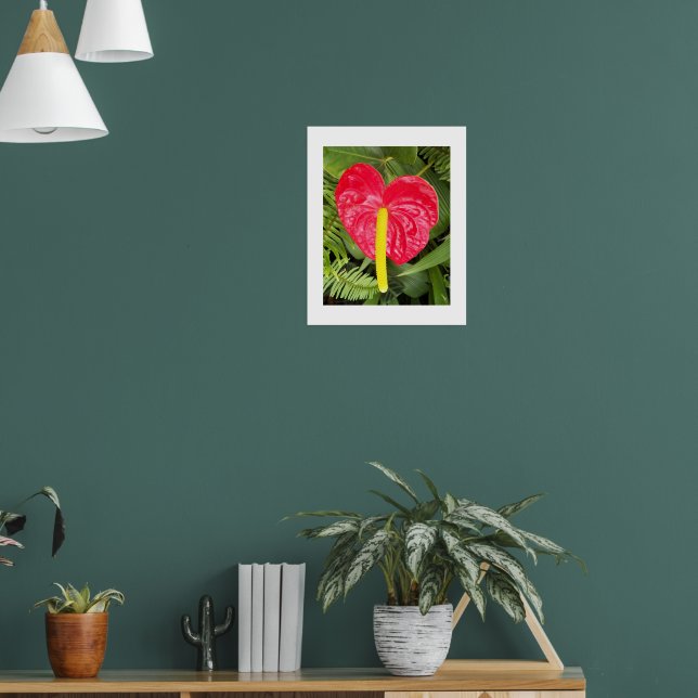 Red Laceleaf Bloom Floral Poster (Living Room 1)