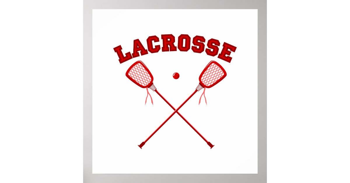 Red Lacrosse Logo Poster Zazzle