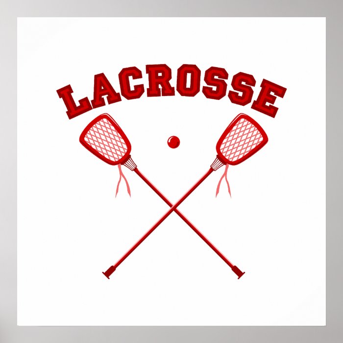 Red Lacrosse Logo Poster