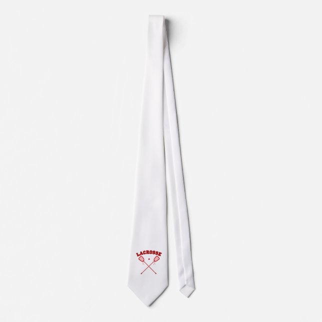 Red Lacrosse Logo Tie (Front)
