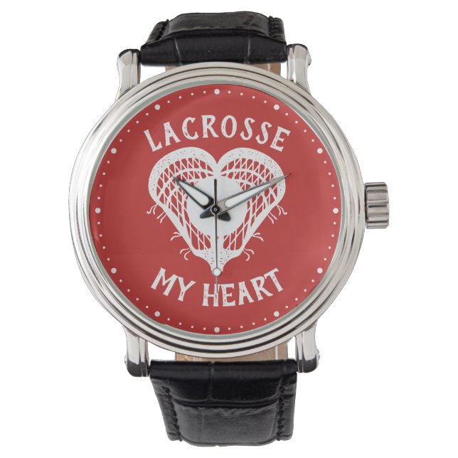Red Lacrosse My Heart Watch (Front)