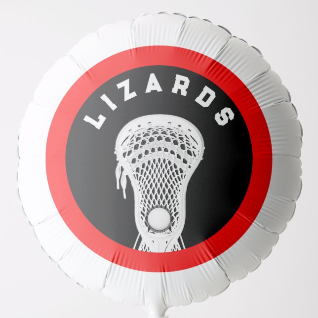 Red Lacrosse Sports Balloon (Front)