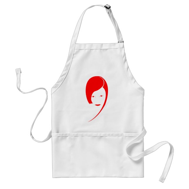 red lady adult apron (Front)