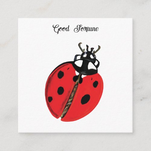 Red Lady Bug Good Luck Ambassador Illustration  Enclosure Card