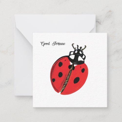 Red Lady Bug Good Luck Ambassador Illustration  Note Card